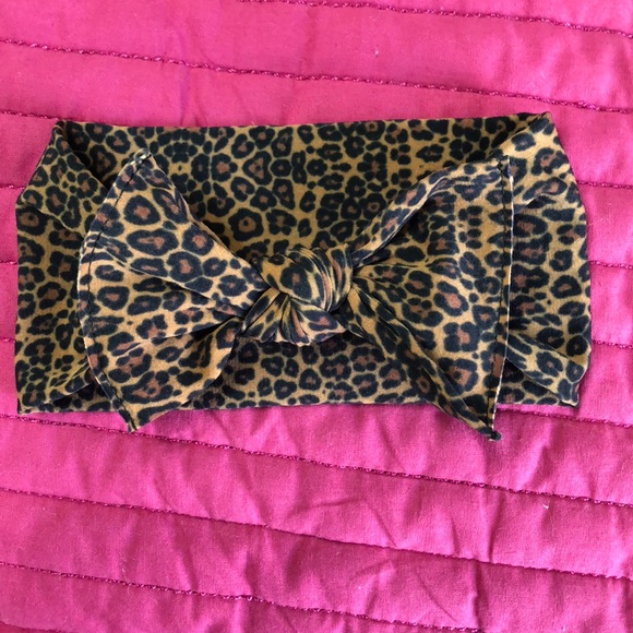baby bling leopard bow